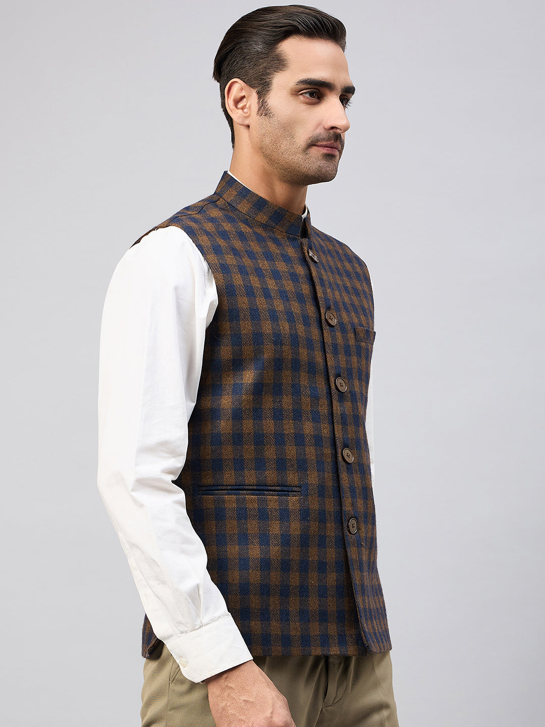 Brown Check Vest