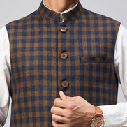 Brown Check Vest