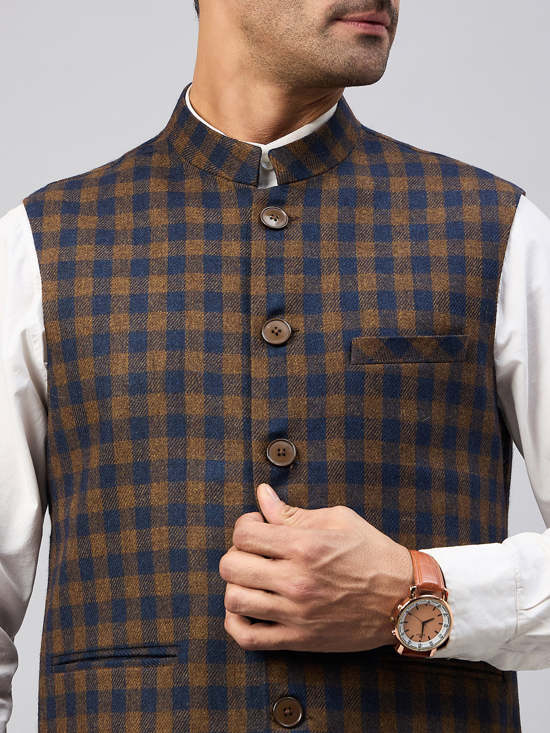 Brown Check Vest