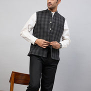 Charcoal Check Vest
