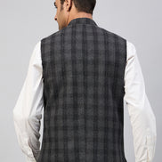 Charcoal Check Vest