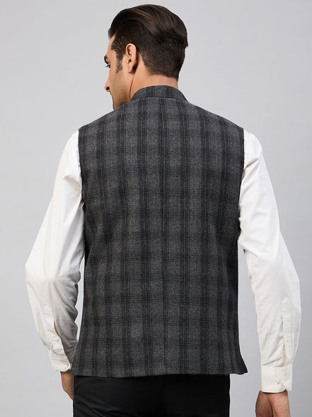 Charcoal Check Vest