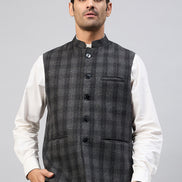 Charcoal Check Vest