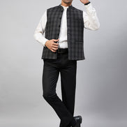 Charcoal Check Vest