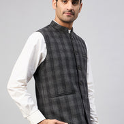 Charcoal Check Vest