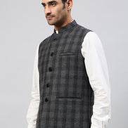 Charcoal Check Vest