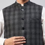 Charcoal Check Vest
