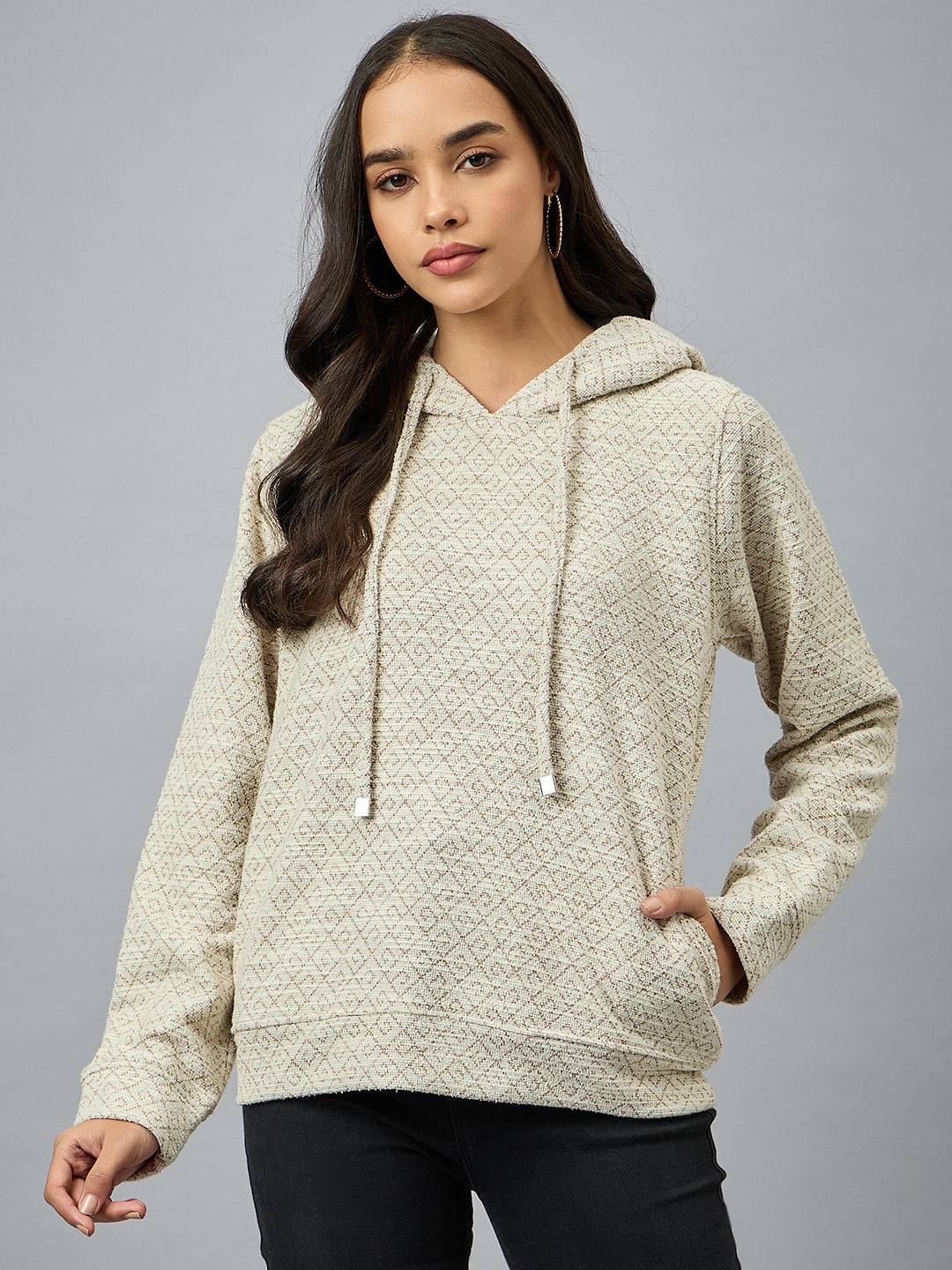 Brown Checked Sweatshirt