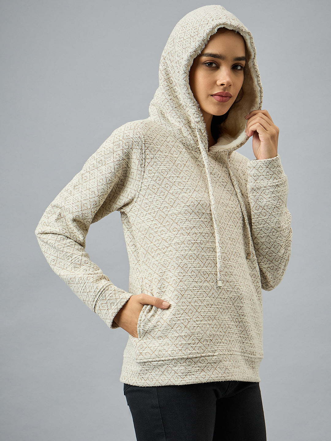 Brown Checked Sweatshirt