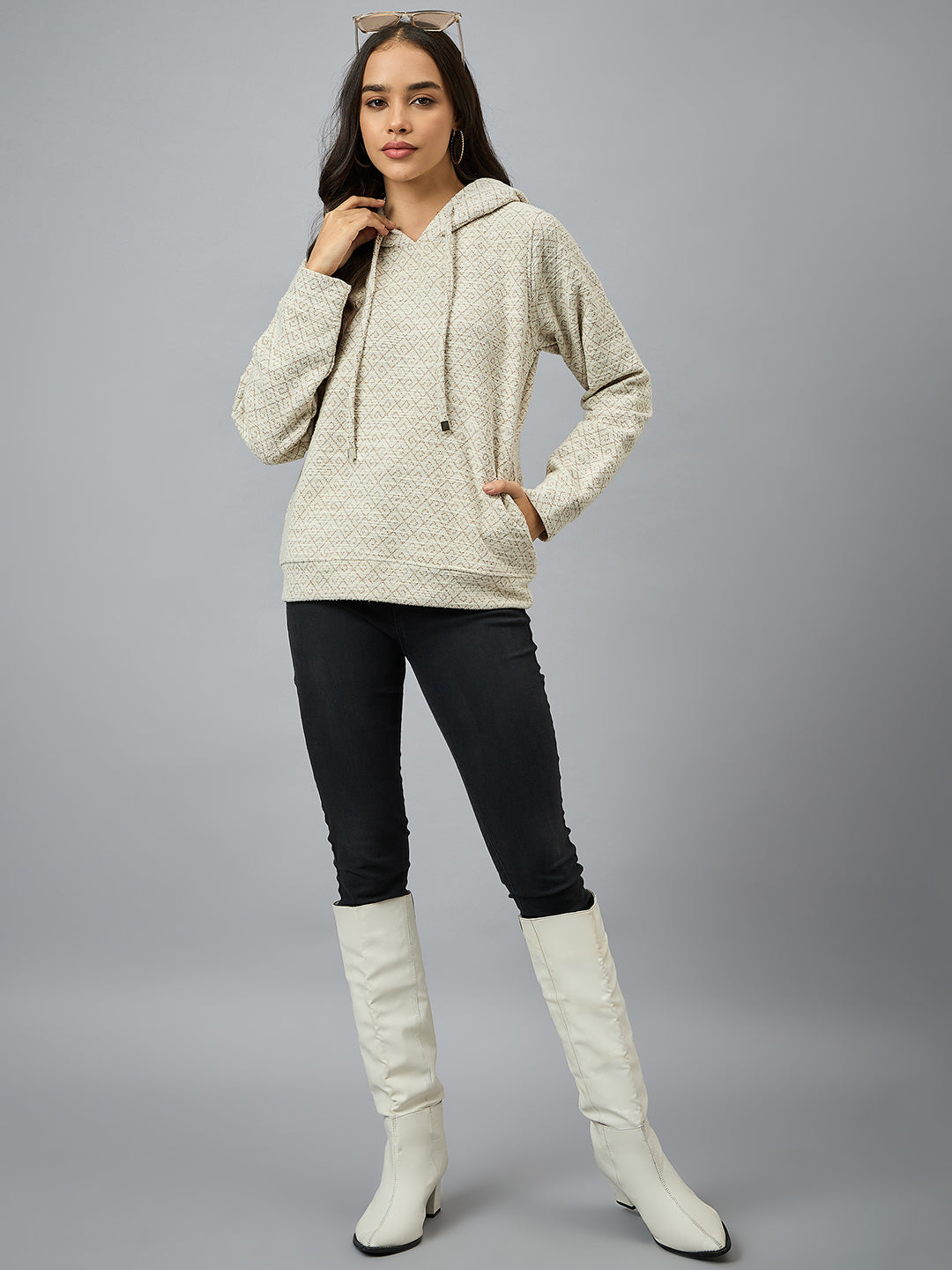 Brown Checked Sweatshirt