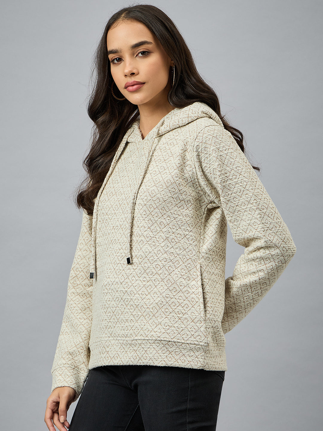 Brown Checked Sweatshirt