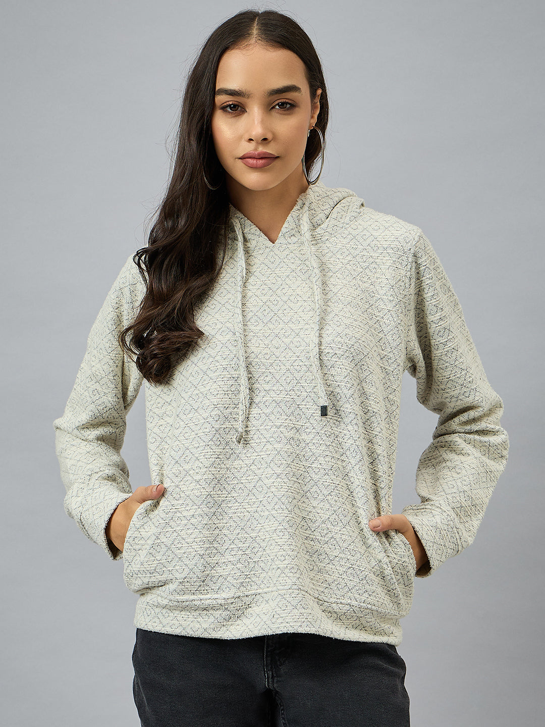 Black Checked Sweatshirt