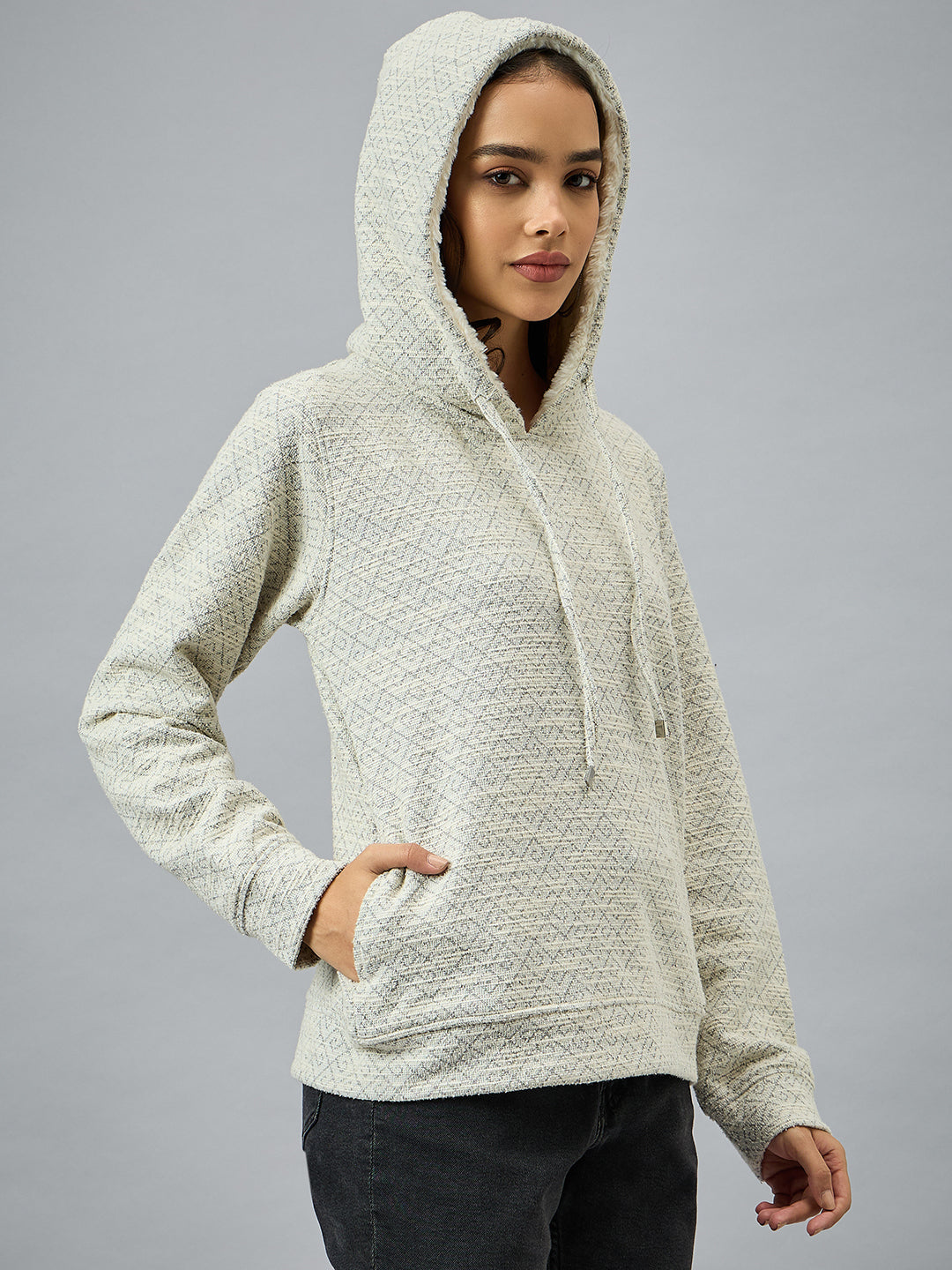 Black Checked Sweatshirt