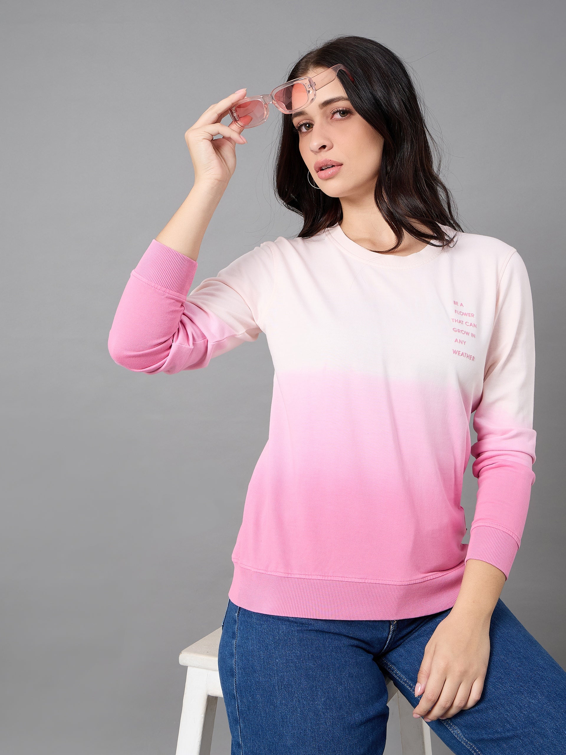 Pink Round Neck Sweatshirt