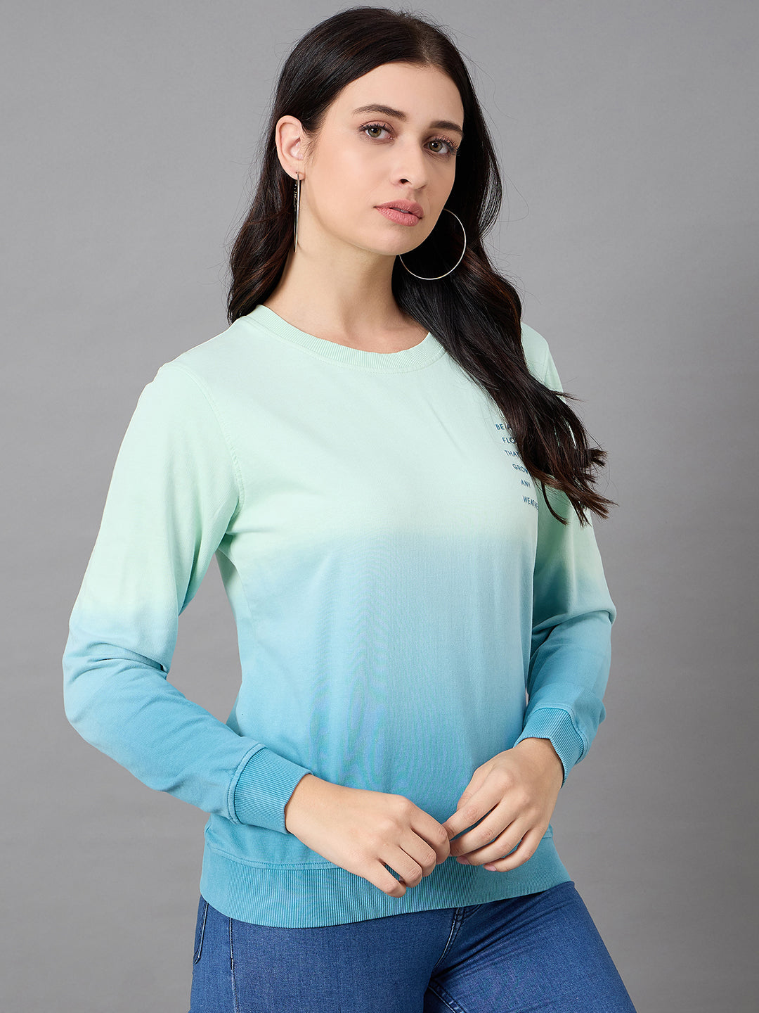 Green Round Neck Sweatshirt