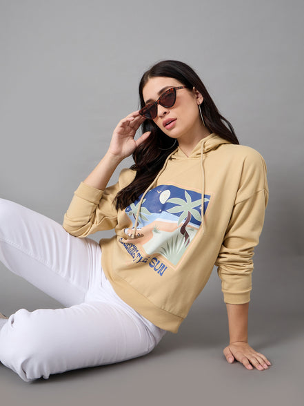 Beige Hooded Sweatshirt
