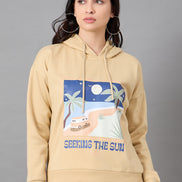 Beige Hooded Sweatshirt