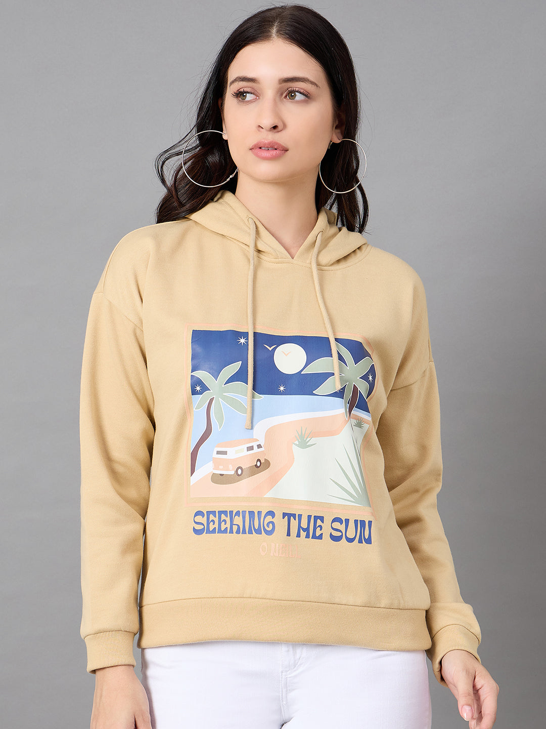 Beige Hooded Sweatshirt
