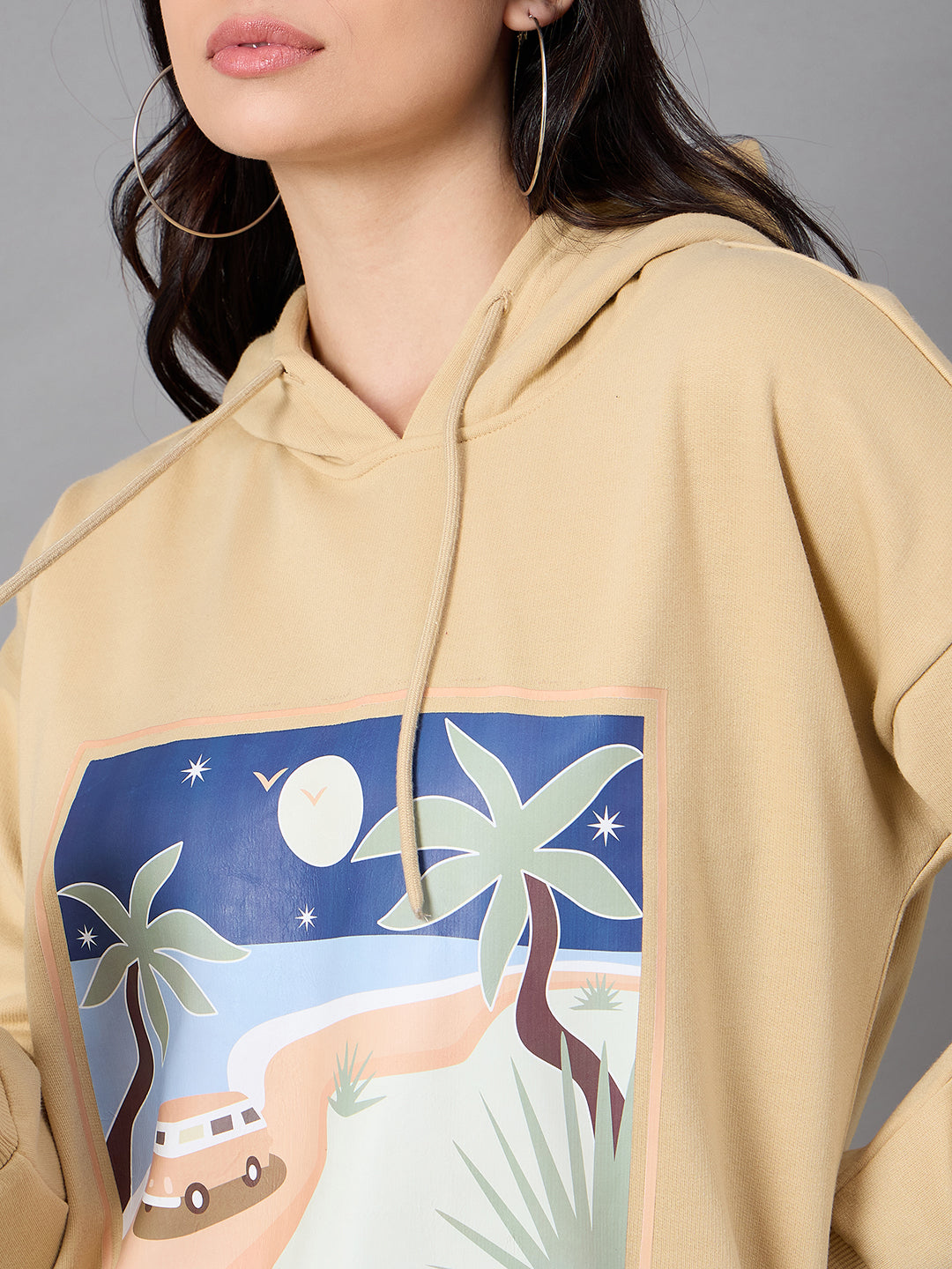 Beige Hooded Sweatshirt