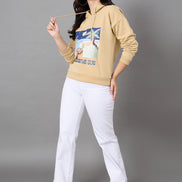 Beige Hooded Sweatshirt
