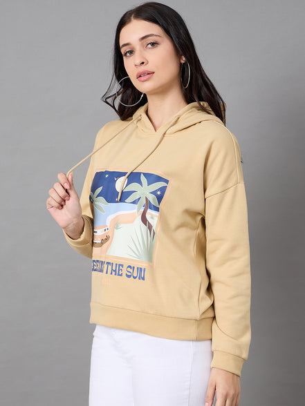 Beige Hooded Sweatshirt