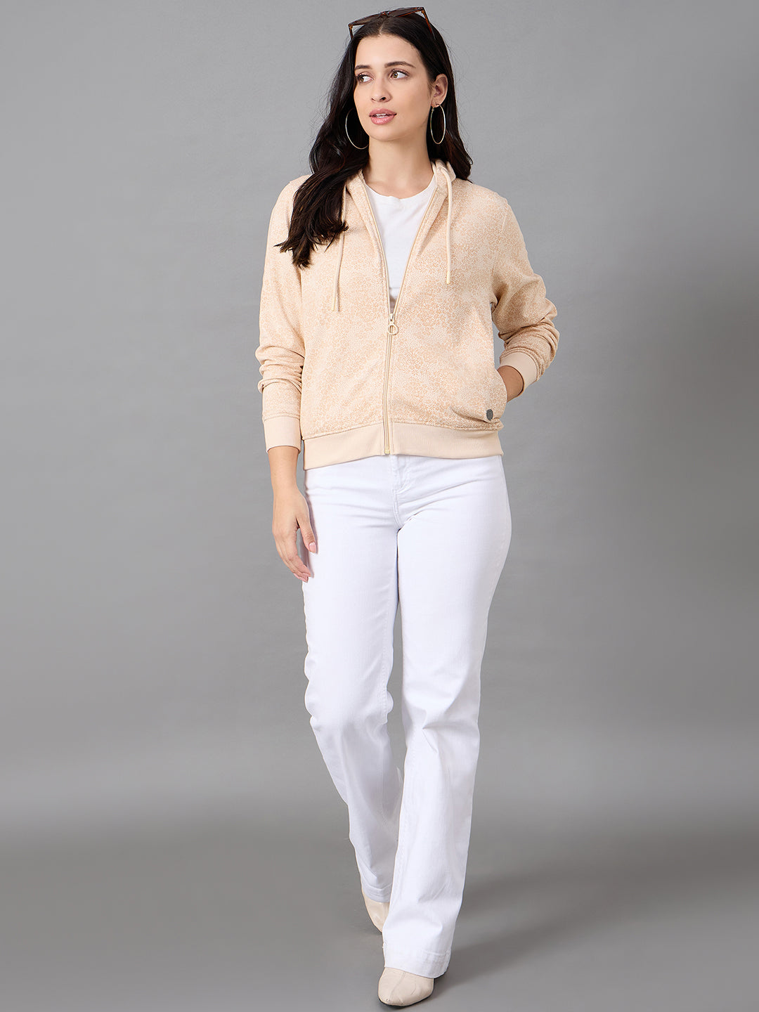 Light Peach Hooded Sweatshirt