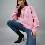 Pink Printed Sweatshirt