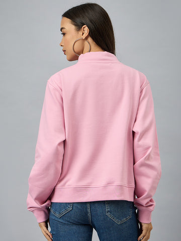 Pink Printed Sweatshirt