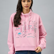 Pink Printed Sweatshirt