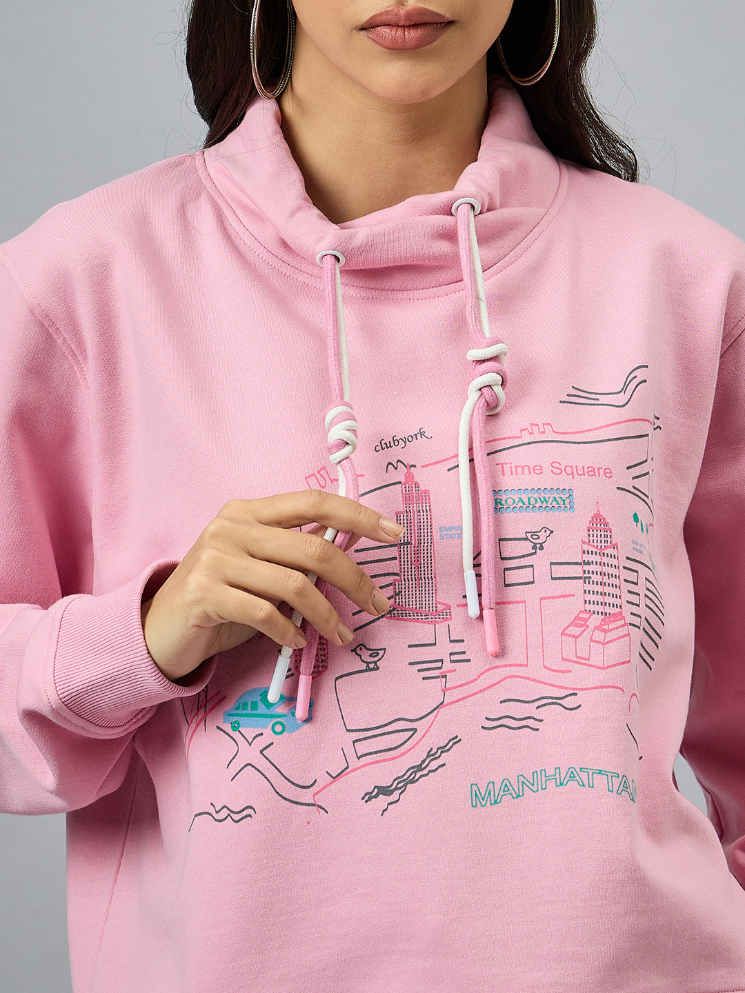 Pink Printed Sweatshirt