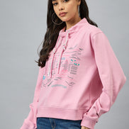 Pink Printed Sweatshirt