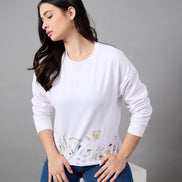 Off White Round Neck Sweatshirt