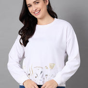 Off White Round Neck Sweatshirt