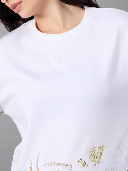 Off White Round Neck Sweatshirt