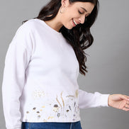 Off White Round Neck Sweatshirt