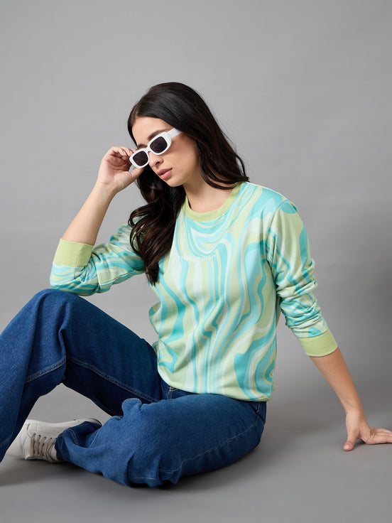 Aqua Green Round Neck Sweatshirt
