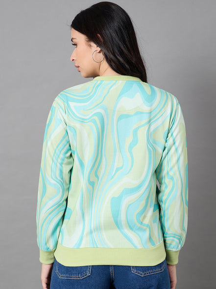 Aqua Green Round Neck Sweatshirt