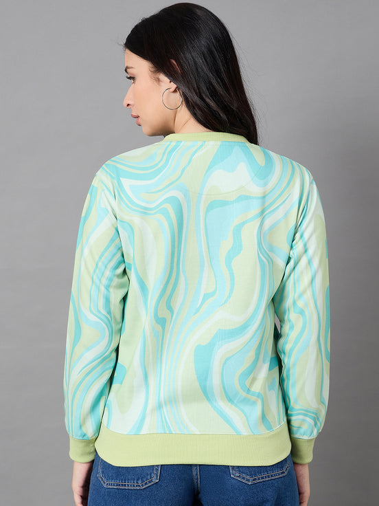 Aqua Green Round Neck Sweatshirt