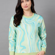 Aqua Green Round Neck Sweatshirt