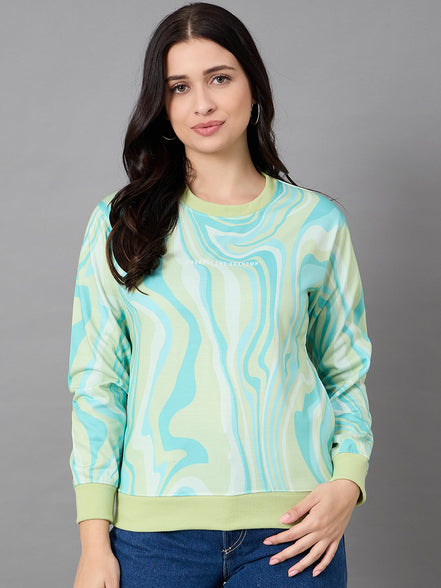 Aqua Green Round Neck Sweatshirt