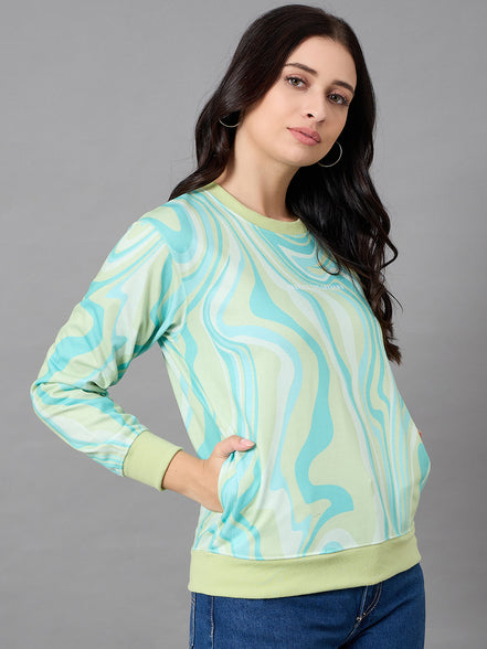 Aqua Green Round Neck Sweatshirt