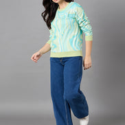 Aqua Green Round Neck Sweatshirt