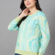 Aqua Green Round Neck Sweatshirt