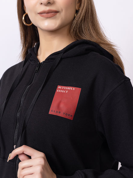Black Printed Sweatshirt
