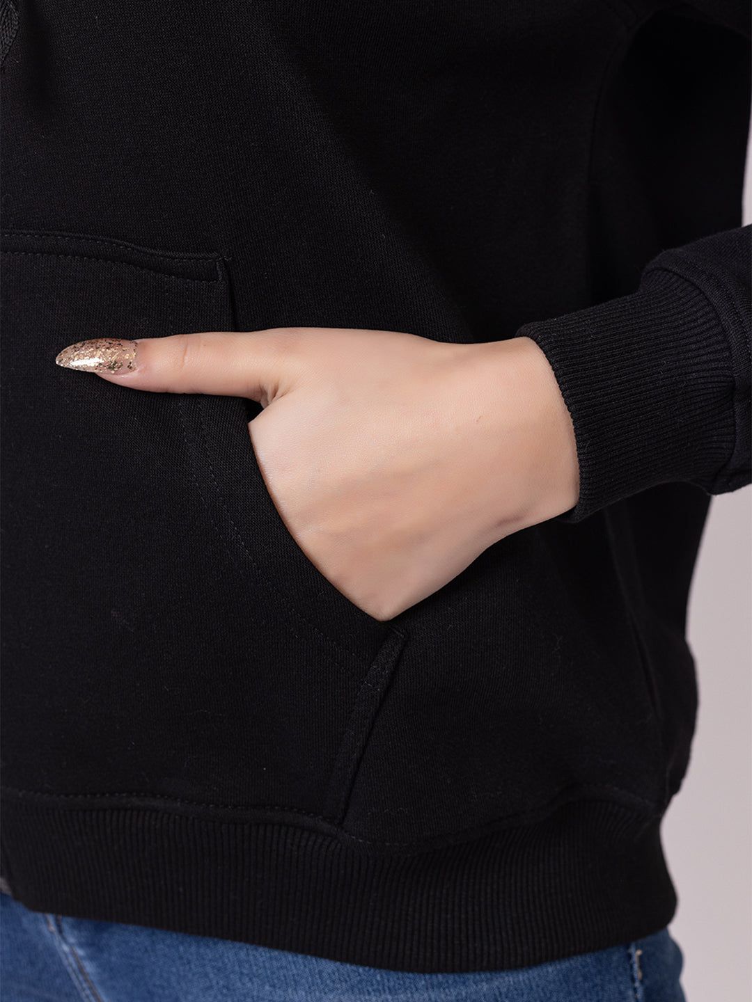 Black Printed Sweatshirt