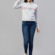 Light Grey Full Sleeve Printed High Neck Sweatshirt