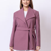 Dusty Pink Solid Long Coat