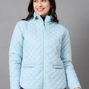 Aqua Blue High Neck Jacket