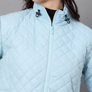 Aqua Blue High Neck Jacket