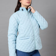 Aqua Blue High Neck Jacket